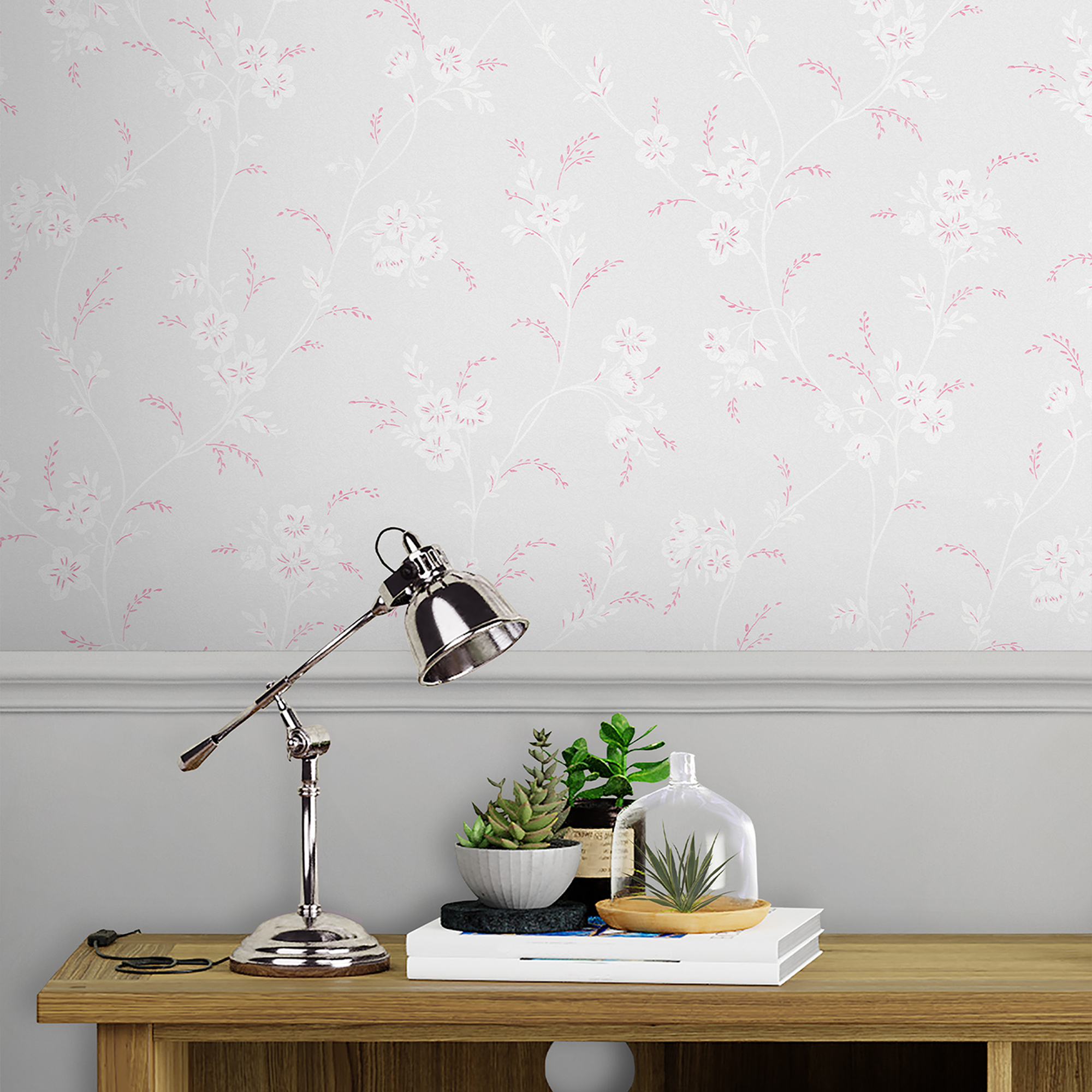 Eva Floral Wallpaper 118493 By Laura Ashley In Sugared Grey